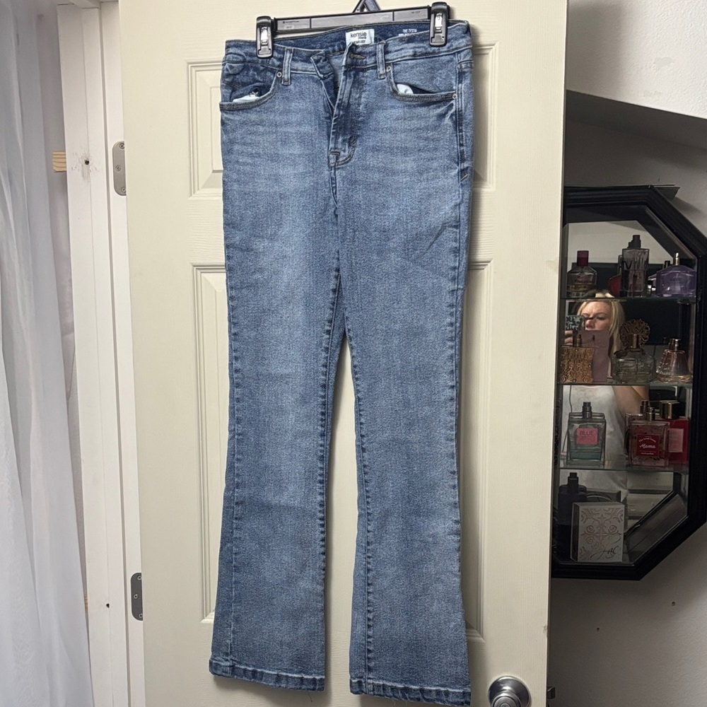 Kensie Blue Flare Wide Leg Jeans